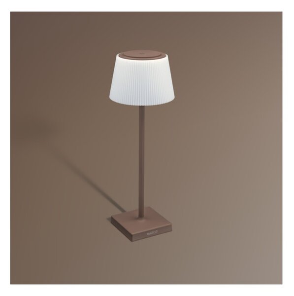 Century MRGCO-043830 Margò Corten Lampada Tavolo Diffusore Plissettato Led 4W 200lm 3000K Dimmer Ricaricabile