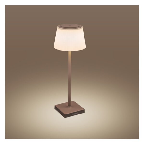 Century MRGCO-043830 Margò Corten Lampada Tavolo Diffusore Plissettato Led 4W 200lm 3000K Dimmer Ricaricabile