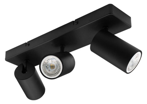 Century ENSN-3GU10 Enfasi Square Black 3 Faretti GU10 Ruotabili 360° Inclinabili 90°