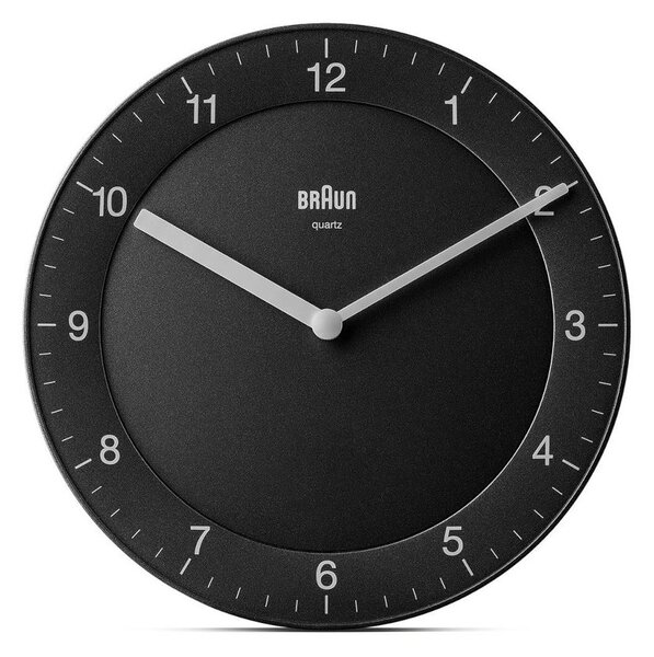 Braun BC06B Black Orologio da Parete Analogico Movimento al Quarzo Silenzioso