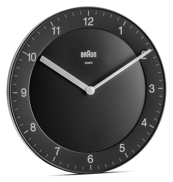 Braun BC06B Black Orologio da Parete Analogico Movimento al Quarzo Silenzioso