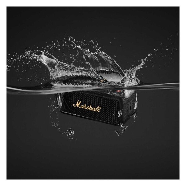 Marshall Emberton III Black and Brass Diffusore Amplificato Bluetooth LE Audio Ricaricabile Autonomia32h IP67