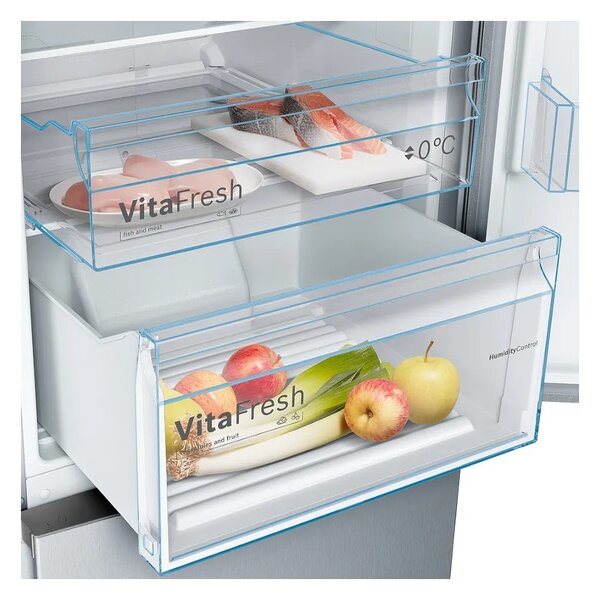 Bosch KGN392LDC Inox Look Frigorifero Combinato 203x60 NoFrost VitaFresh 0°C Inverter ManiglieIntegrate Serie4