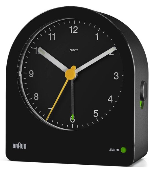 Braun BC22B Black Orologio Analogico Quarzo Sveglia Crescendo Retroilluminazione Continua Lancette Punta Luminosa