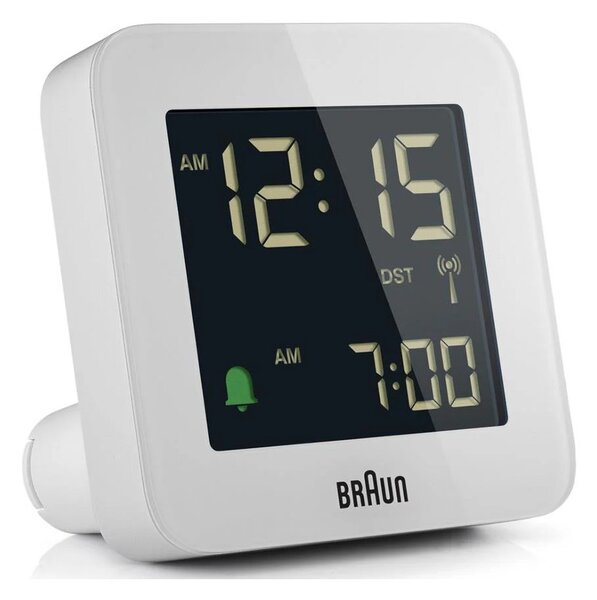 Braun BC09W-DCF White Orologio Digitale LCD RadioControllato Sveglia Crescendo Snooze Luce