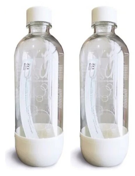 GasUp BiPack White 2 Bottiglie 1 Litro Plastica per Gasatore d'Acqua Certificate Riutilizzabili