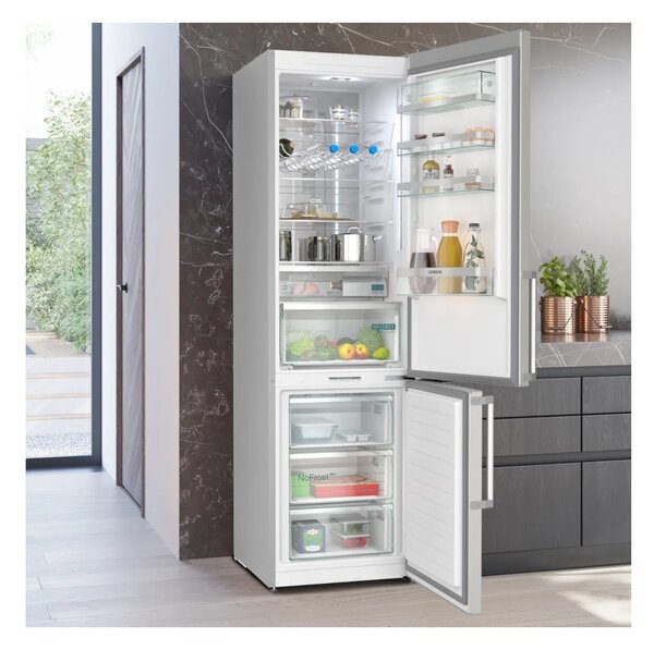 Siemens KG39NAICT Inox Frigorifero Combinato 203x60 NoFrost 2x hyperFresh Metal Backwall Display HC Maniglie iQ500