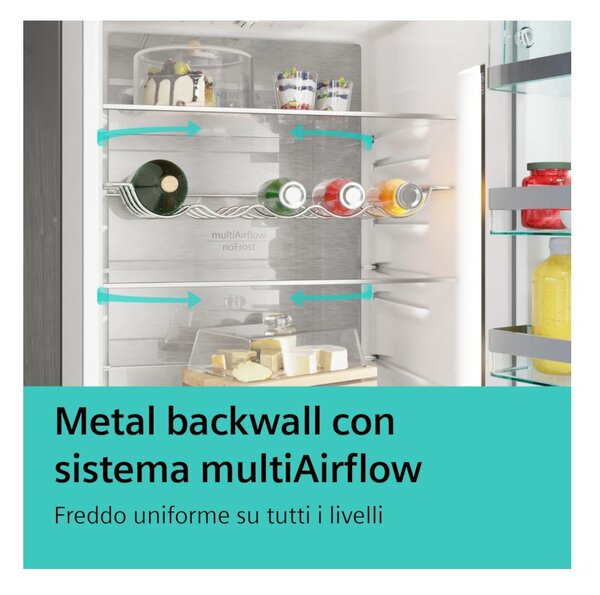 Siemens KG39NAICT Inox Frigorifero Combinato 203x60 NoFrost 2x hyperFresh Metal Backwall Display HC Maniglie iQ500