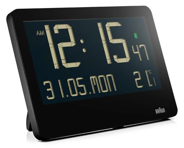 Braun BC14B Black Orologio da Parete Tavolo Digitale LCD Calendario Temperatura Sveglia Crescendo
