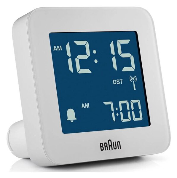 Braun BC09W-DCF White Orologio Digitale LCD RadioControllato Sveglia Crescendo Snooze Luce
