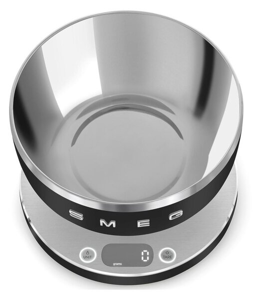 Smeg KSC01BLMWW Nero Opaco 50's Style Bilancia da Cucina Digitale 1gr 5Kg 4 Unità Misura Ricaricabile