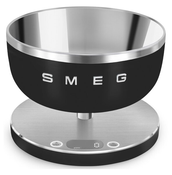 Smeg KSC01BLMWW Nero Opaco 50's Style Bilancia da Cucina Digitale 1gr 5Kg 4 Unità Misura Ricaricabile