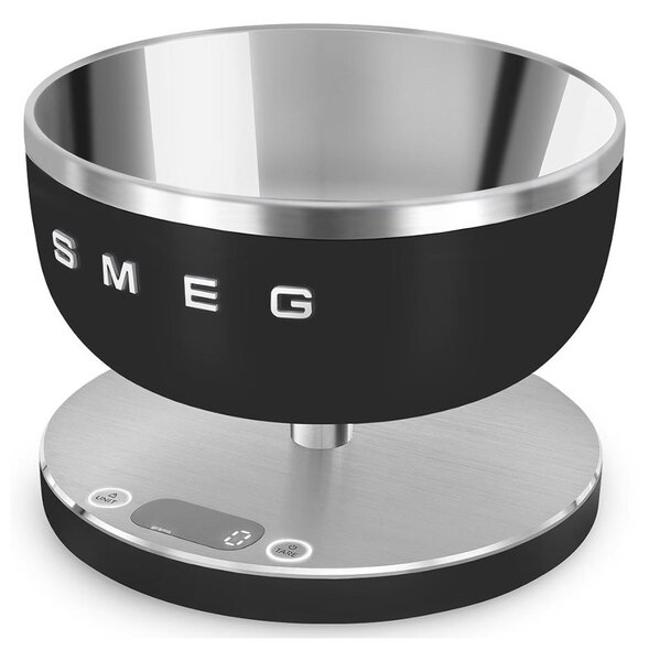 Smeg KSC01BLMWW Nero Opaco 50's Style Bilancia da Cucina Digitale 1gr 5Kg 4 Unità Misura Ricaricabile