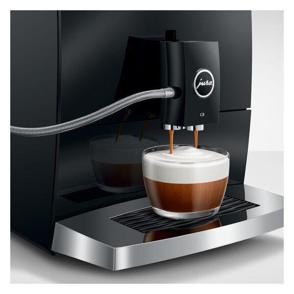 Jura C8 Piano Black Macchina Caffè Automatica 6 Funzioni 2 Erogatori Cappuccino