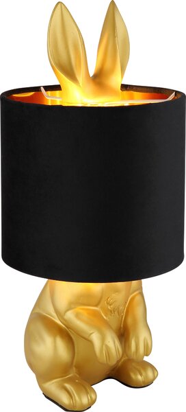 Lampada da tavolo, design coniglio, oro, H 41 cm