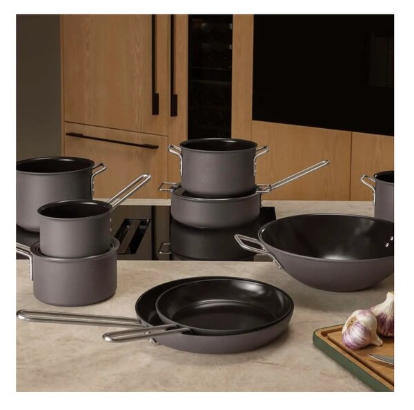 Eva Solo Casseruola 1,1L 13cm Grey Line Ceramica Slip-Let Antiaderente Funziona su Gas Elettrico Induzione Forno