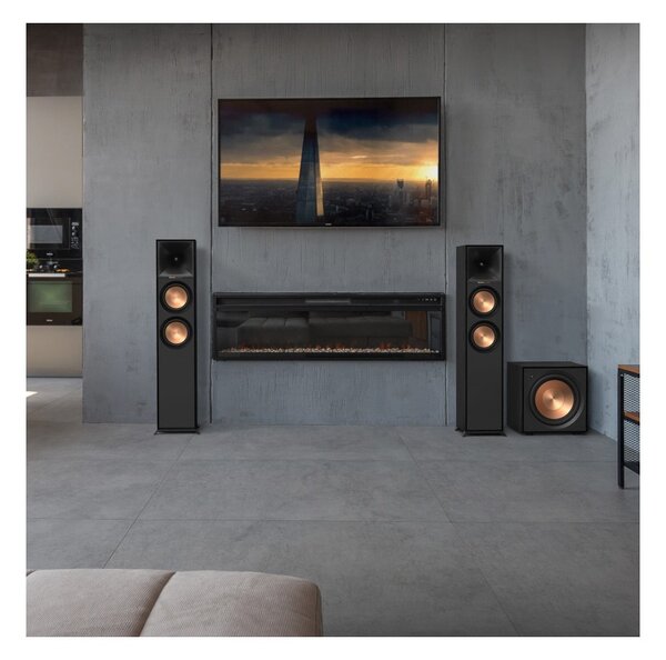 Klipsch R-600F Black Coppia Casse Pavimento 100W 2vie TwTromba2,5 2xW16,5 TractrixPort