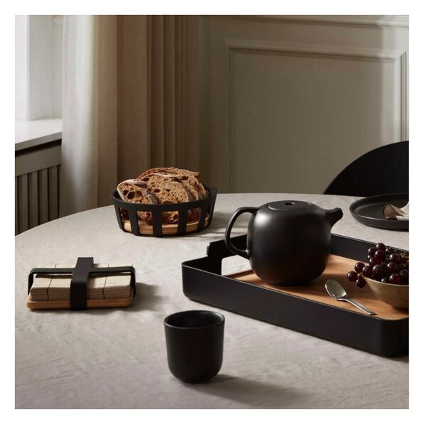 Eva Solo Cestino per il Pane Tondo 22cm Nordic Kitchen Black Bambù Carbonizzato Tools Design
