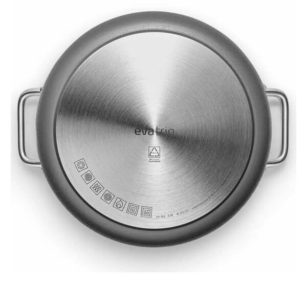 Eva Solo Pentola 3,8L 20cm Grey Line Ceramica Slip-Let Antiaderente Funziona su Gas Elettrico Induzione Forno
