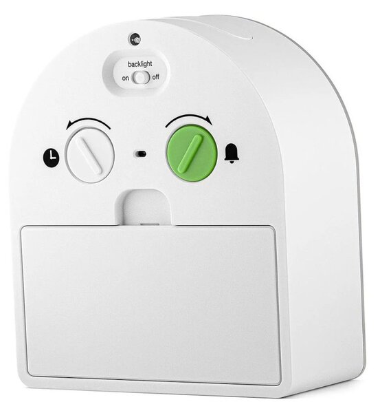 Braun BC22W White Orologio Analogico Quarzo Sveglia Crescendo Retroilluminazione Continua Lancette Punta Luminosa