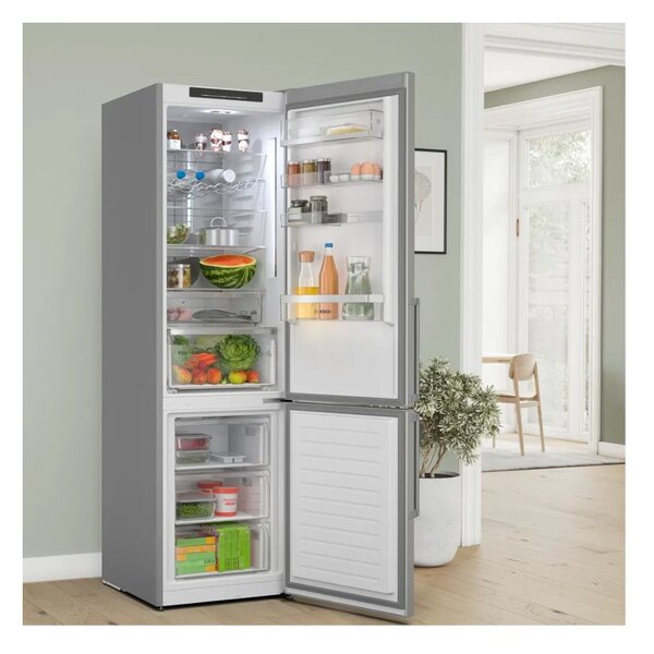 Bosch KGN39AIAU Inox Frigorifero Combinato 203x60 NoFrost VitaFresh 0°C Inverter Silent 29dB Maniglie Serie6