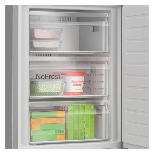 Bosch KGN39AIAU Inox Frigorifero Combinato 203x60 NoFrost VitaFresh 0°C Inverter Silent 29dB Maniglie Serie6
