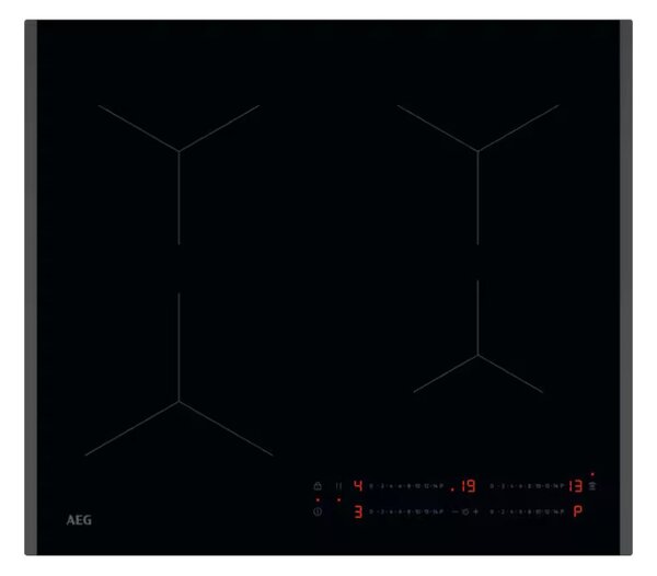 AEG OIO64A00FB Black Piano Cottura Induzione PowerBoost DirekTouch Timer Foro Incasso 56x49cm