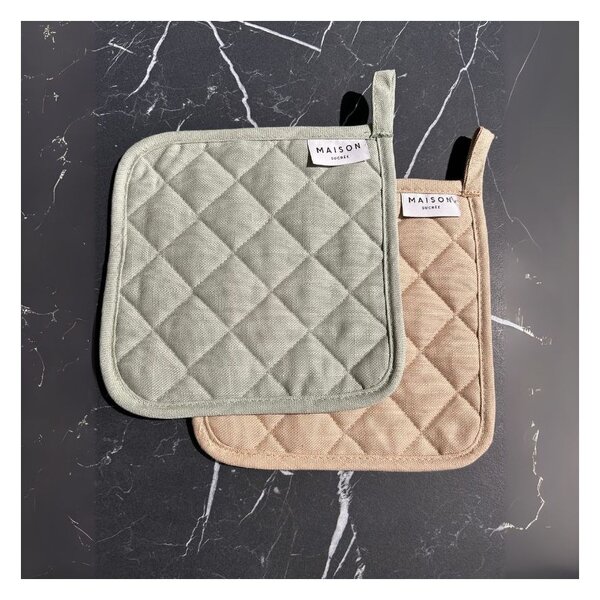 Maison Sucrée Presina Classica Trapuntata Essenziale var.04 Tortora 19x19cm Misto Lino