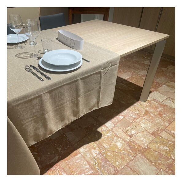 Mobilegno Tavolo Chiara 160-210-260x90 Allungabile Piano Rovere Corteccia Struttura Verniciato Tipo Inox