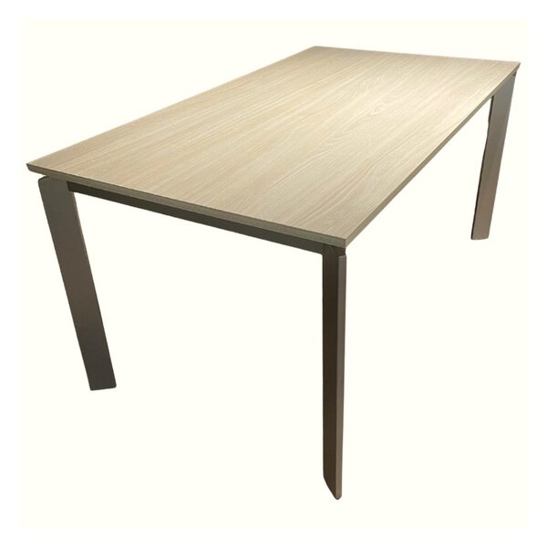 Mobilegno Tavolo Chiara 160-210-260x90 Allungabile Piano Rovere Corteccia Struttura Verniciato Tipo Inox