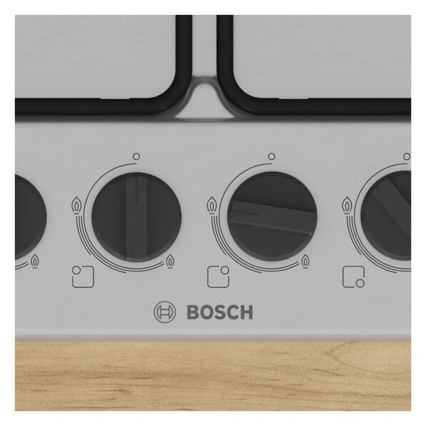 Bosch PGP6B5K85 Inox Piano Cottura Gas 60cm Comandi Frontali Sicurezza Fuochi Serie4