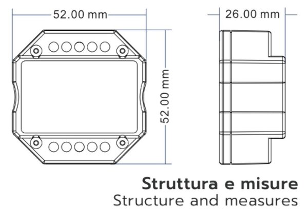 Century DIM-PWM Dimmer Single Color per Striscia Led 24V Push-Dim Abbinabile al Telecomando CTLRF