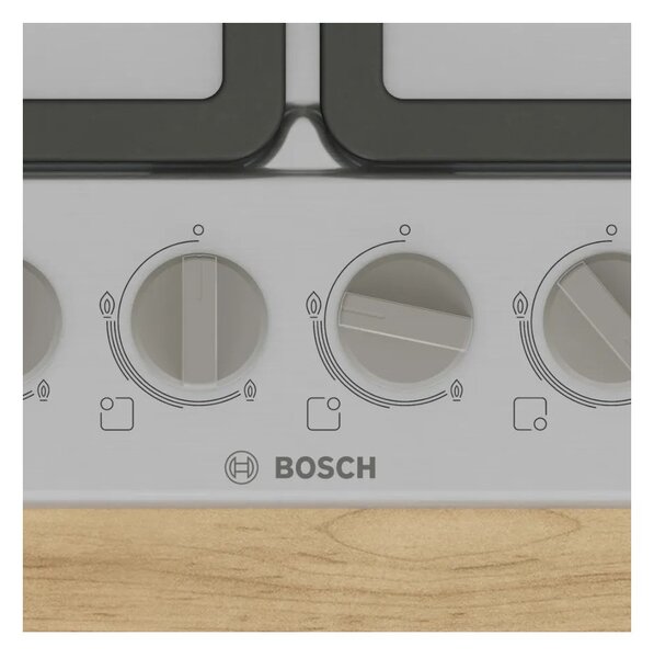 Bosch PGP6B5K90 Inox Piano Cottura Gas 60cm Comandi Frontali Sicurezza Fuochi Griglie Ghisa Serie4