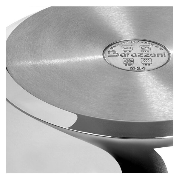 Barazzoni Facile Dual System 4,5L 22cm Inox Pentola a Pressione Meccanismo a Ganascia 4 Valvole 2 Pressioni Fondo Triplen
