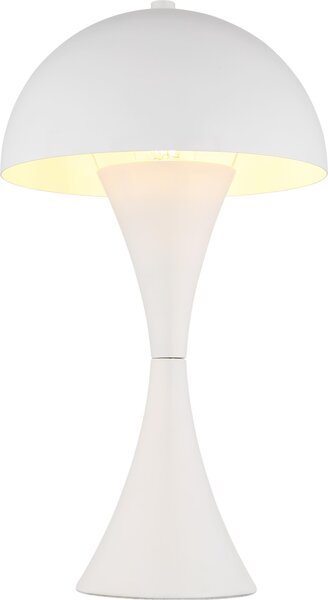 Lampada da tavolo, metallo bianco, H 36,1 cm, interruttore a bilanciere su cavo
