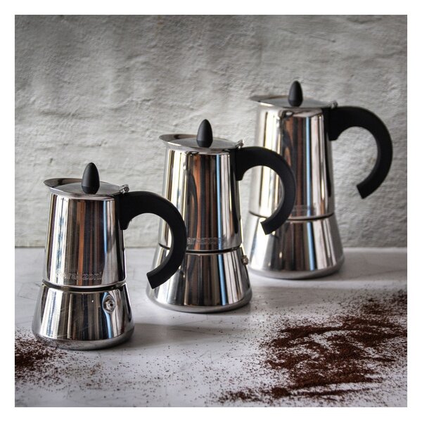 Barazzoni Caffettiera Inox 2 Tazze Diametro 8,5cm per Piani Induzione Gas Elettrico