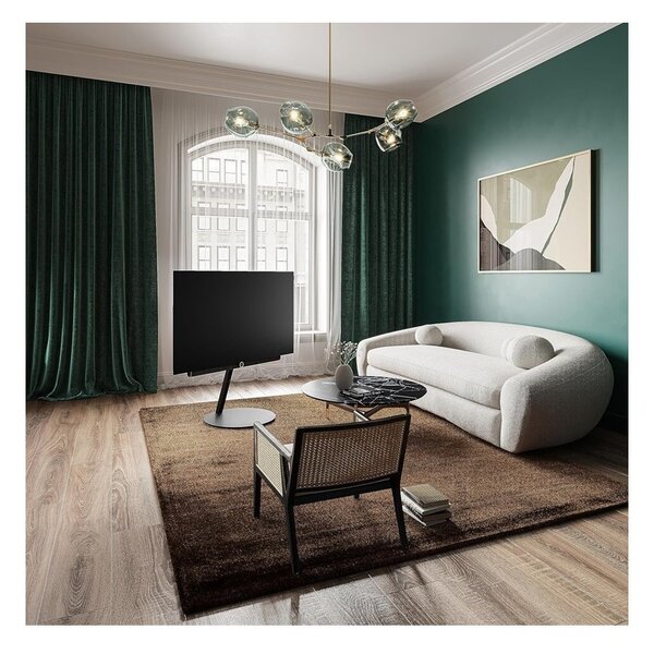 Loewe Floor Stand Flex 43-77 Basalt Grey Supporto da Pavimento con Mensola Rotazione Manuale