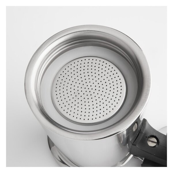 Barazzoni Caffettiera Inox 2 Tazze Diametro 8,5cm per Piani Induzione Gas Elettrico