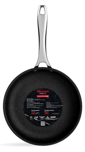 Barazzoni Black Titan Pro Padella 28cm 2,6L Alluminio Rivestitimento Antiaderente 5 Strati Gas Elettrico Induzione