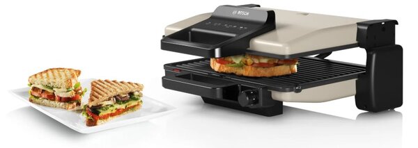 Bosch TCG3302 Silver Bistecchiera 2000W 3 Posizioni Piastre Rimovibili Lavabili in Lavastoviglie 22x31cm
