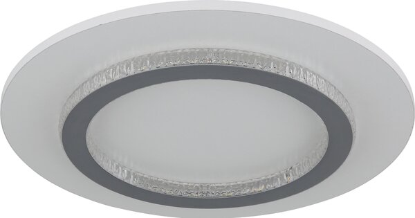 Plafoniera LED, grigio bianco, cristalli, CCT, P 35 cm