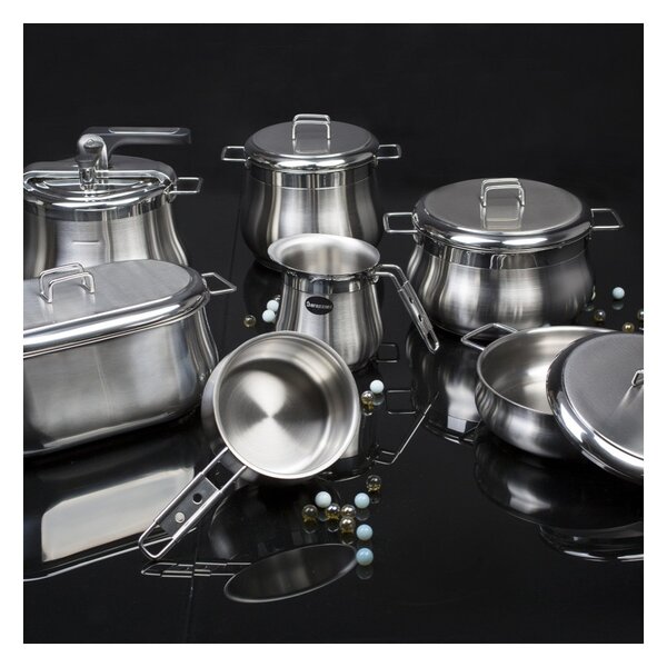 Barazzoni Tummy Casseruola Manico Lungo 12cm 0,7L Acciao Inox 18/10 Fondo Triplen per Gas Elettrico Induzione