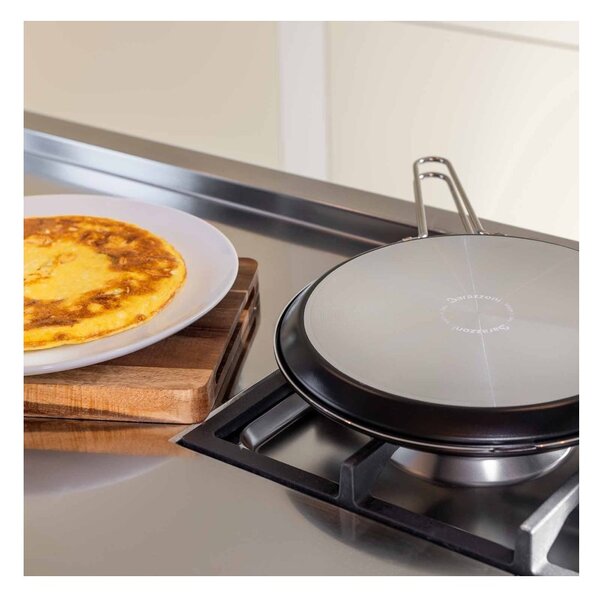 Barazzoni Girafrittata Basso 28cm Formato da 2 Padelle Alluminio Rivestitimento Antiaderente per Piani a Gas
