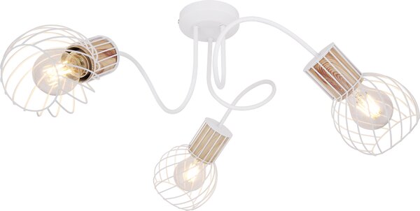 Lampada da soffitto, design a traliccio, bianco, 60 cm, LUISE