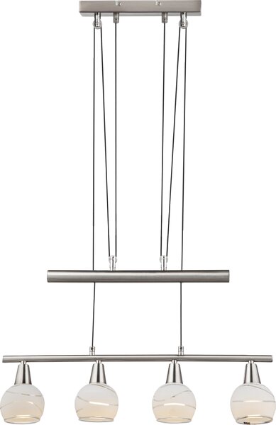 Globo Lighting lampada a sospensione in metallo nichel opaco, 4x E14 LED