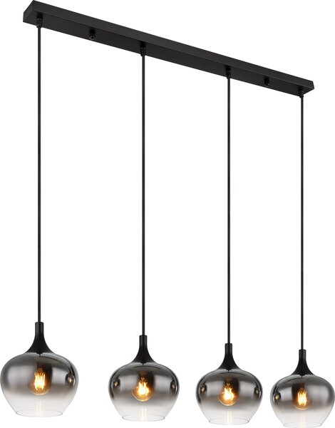 Globo Lighting lampada a sospensione in metallo nero opaco, 4x E27