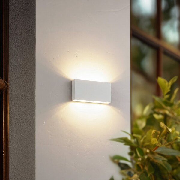 Applique da esterno LED Jarte, 20 cm, bianca, IP65 - Lucande