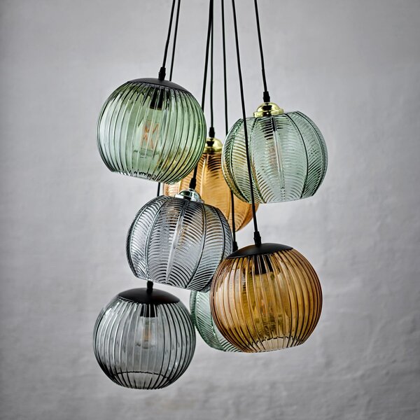 Lampada a sospensione Bloomingville, Sybia, dimmerabile, Marrone / Ruggine, Sala da pranzo, Vetro, Scandinavo