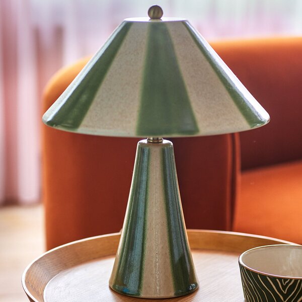 Lampada da tavolo Olive, verde/crema, altezza 35 cm - Bloomingville Bloomingville, Olive, Verde, Camera da letto, Ceramica, Scandinavo