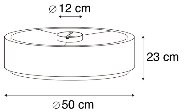 Plafoniera moderna bianca 50 cm 3 luci - Drum Duo